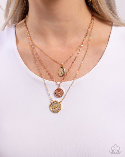 Stellar Spectacle - Multi Tiered Gold Necklace - Paparazzi Accessories