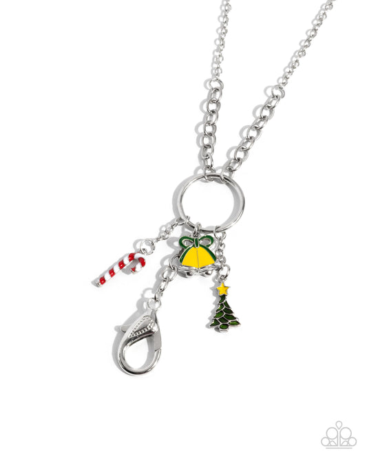 Christmas Morning - Multi Christmas Charm Lanyard Necklace - Paparazzi Accessories