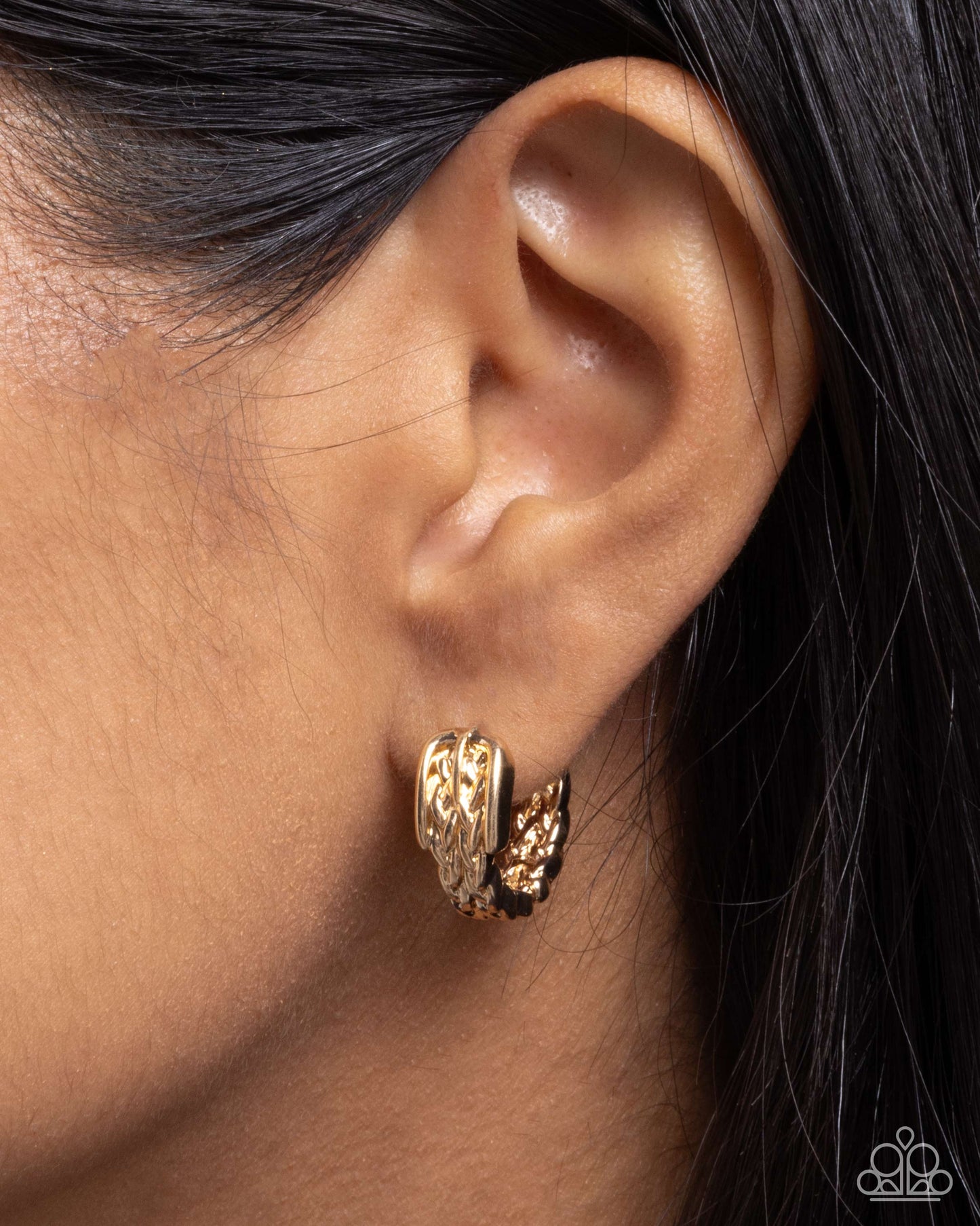 Off the Beaten Track - Gold Hinge Hoop Earrings - Paparazzi Accessories
