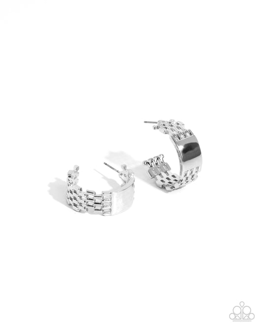 Interlocked Immunity - Silver Hoop Earrings - Paparazzi Accessories