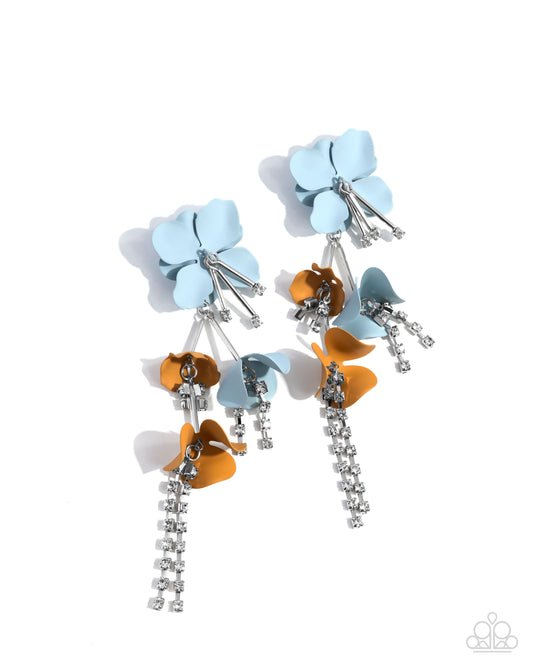 Capitol Chic - Blue Flower Post Earrings - Paparazzi Accessories