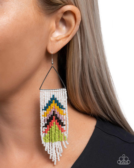 Pointed Promotion - Multi Seed Bead Fish Hook Back Earrings - Paparazzi Accessories
