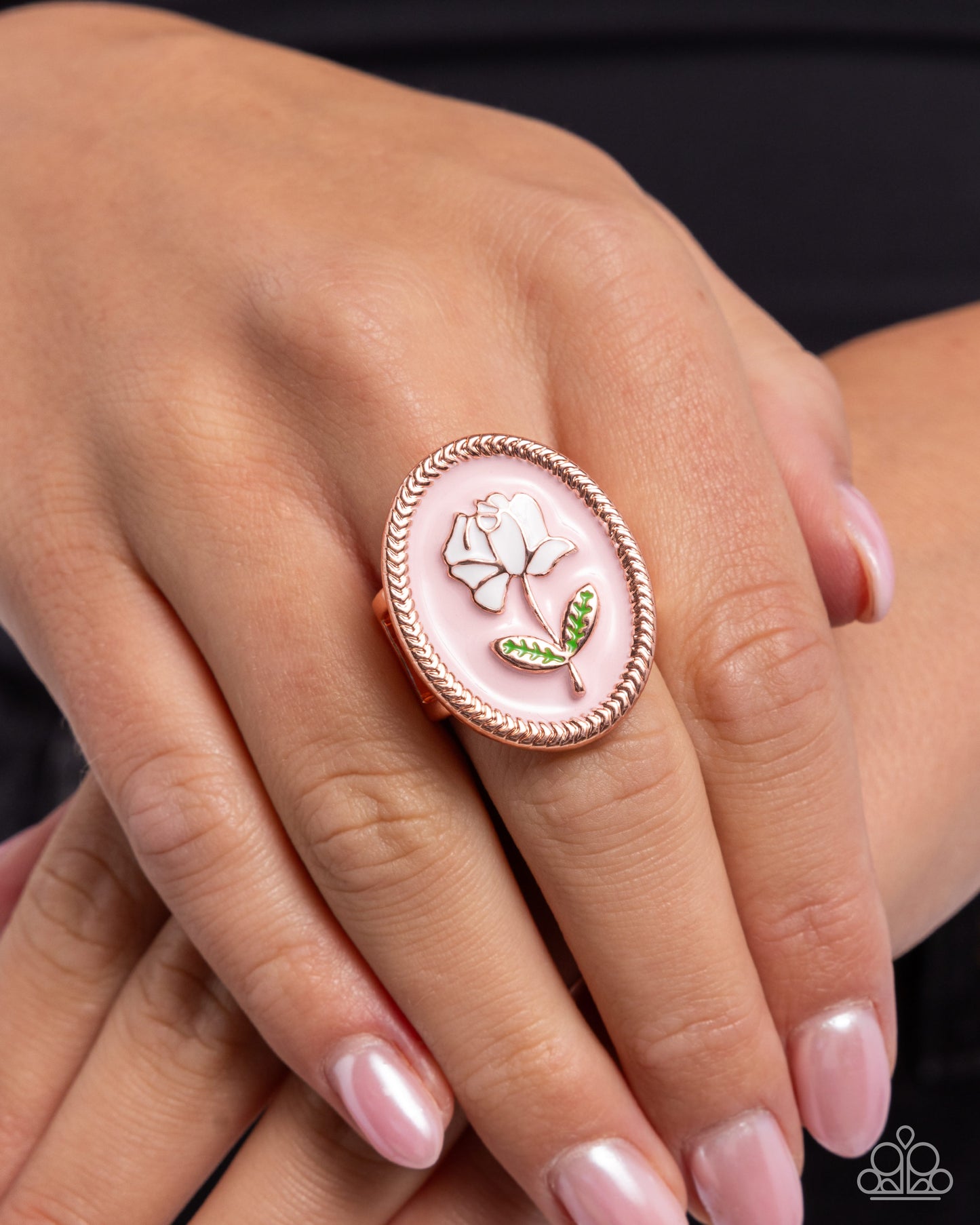 Delicate Dowry - Copper Rose Enamel Ring - Paparazzi Accessories