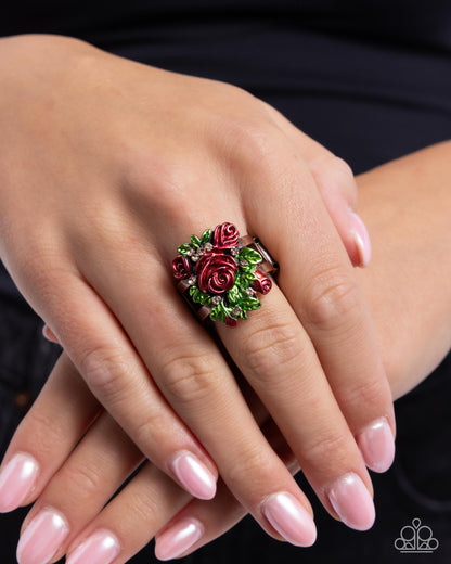 Rosy Route - Copper Rosette Ring - Paparazzi Accessories