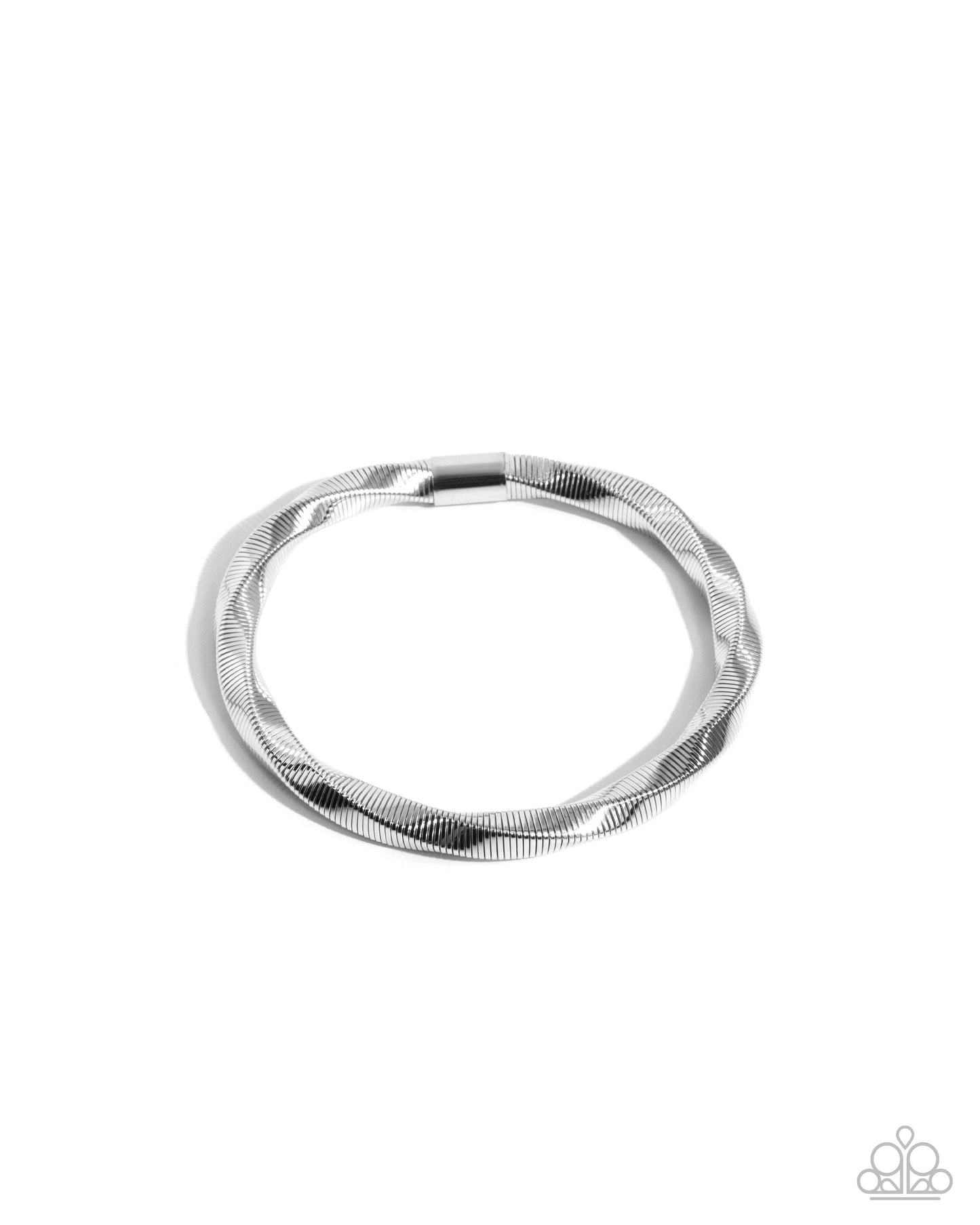 Twisted Temptress - Silver Stretch Bracelet - Paparazzi Accessories