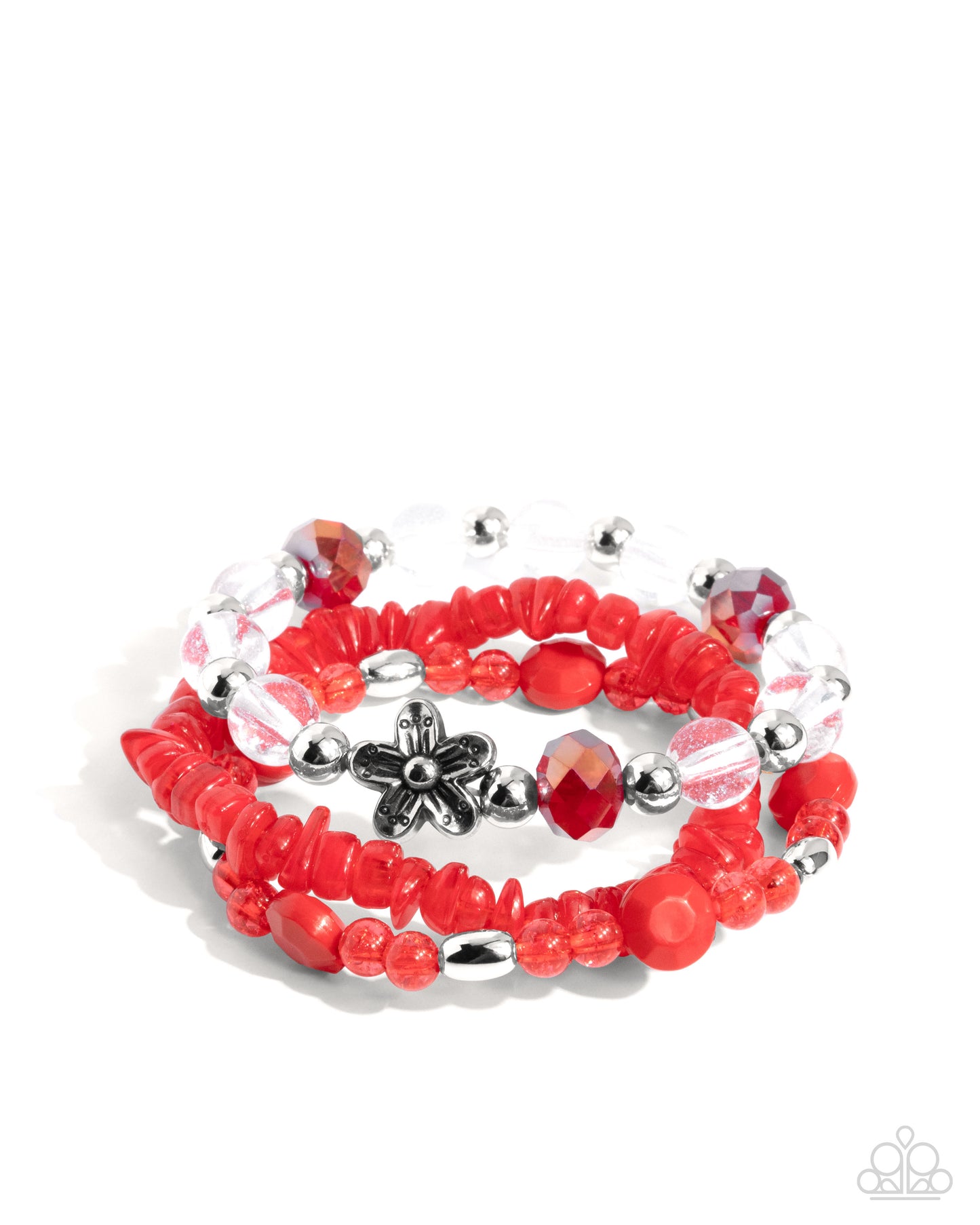 Spellbound Stack - Red Beaded Stretchy Bracelets - Paparazzi Accessories