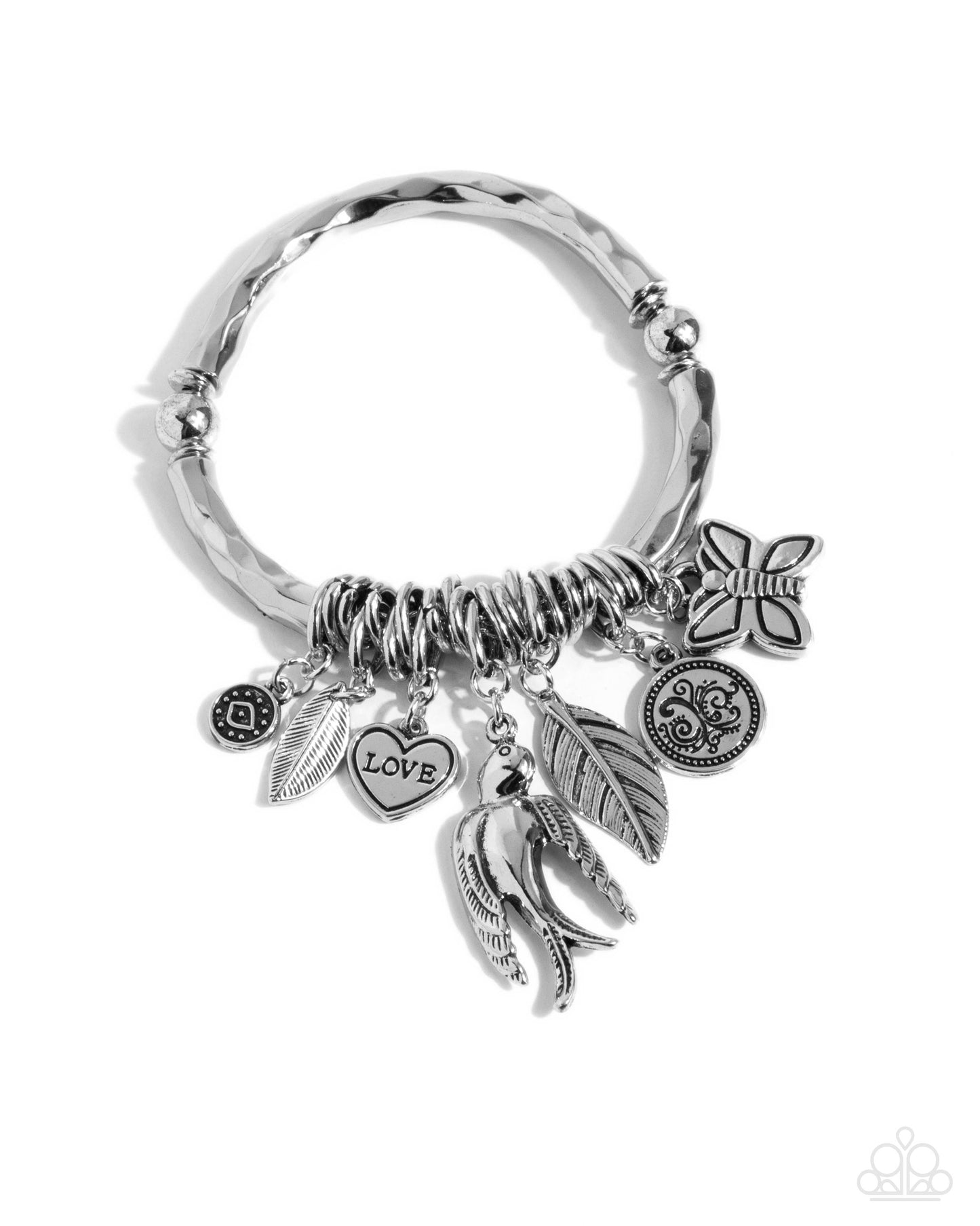 Wild and Scenic - Silver Charms Stretchy Bracelet - Paparazzi Accessories