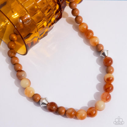 Showroom Swirl - Orange Beaded Necklace - Paparazzi Accessories