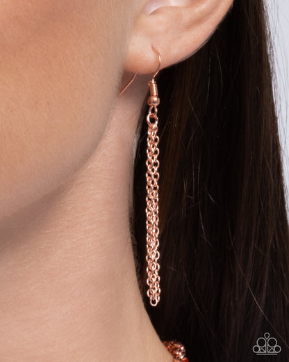 Partnership Promise - Copper Layered Chain & UV Shimmer Gem Necklace - Paparazzi Accessories