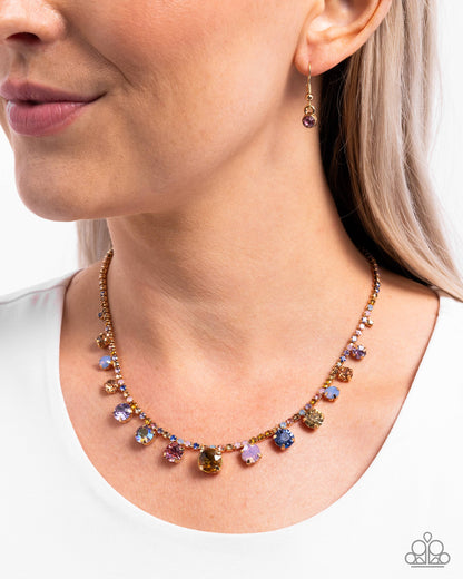 Colorful Countess - Multi Rhinestone & Gem Necklace - Paparazzi Accessories