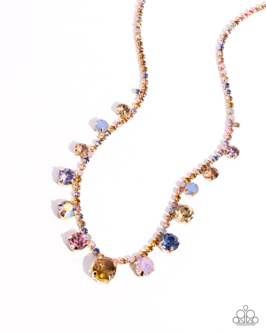 Colorful Countess - Multi Rhinestone & Gem Necklace - Paparazzi Accessories