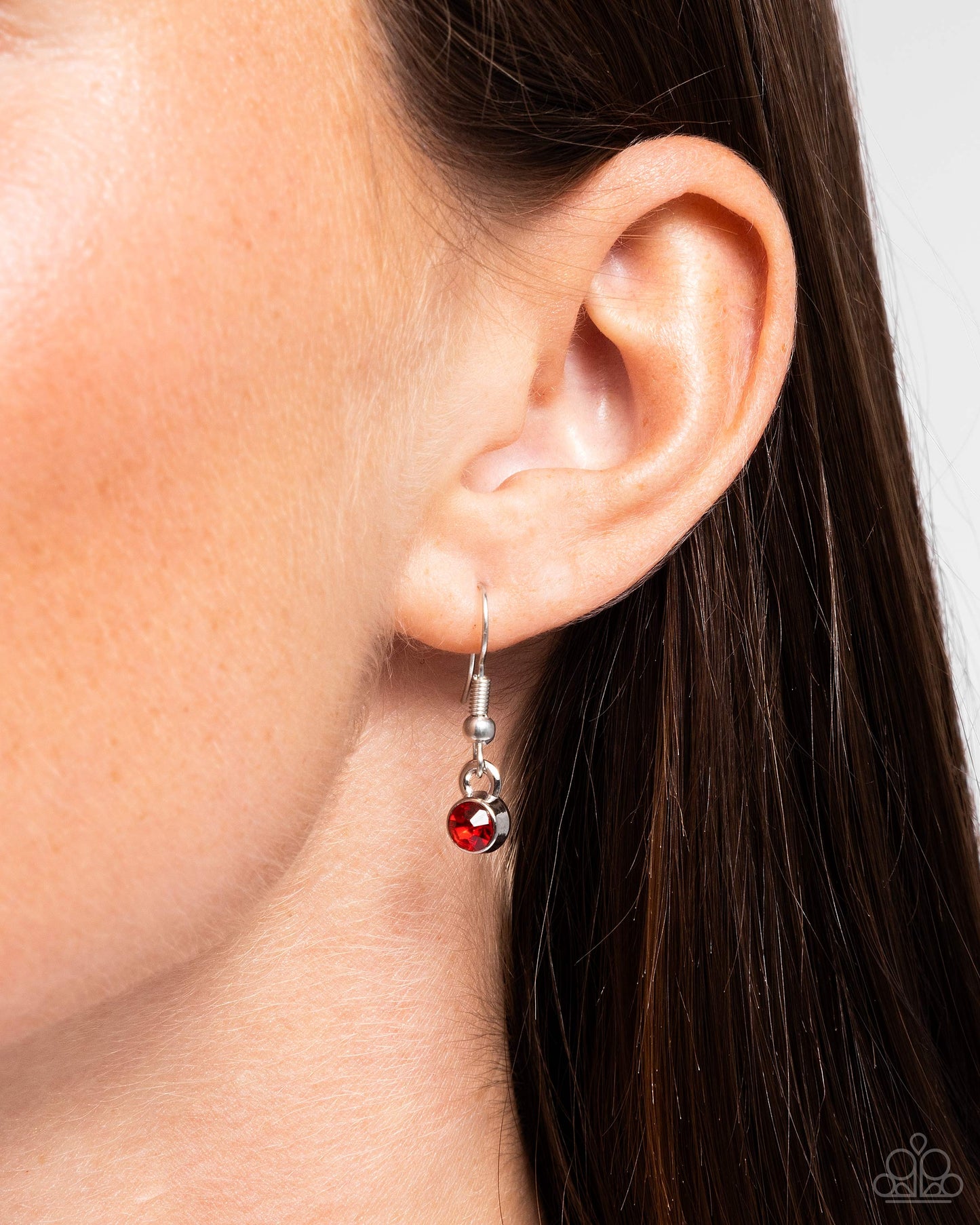Valentines Day Decadence - Red Rhinestone Heart Silver Necklace - Paparazzi Accessories
