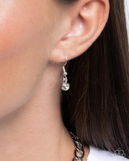 Impressive Independence - White Rhinestone Necklace - Paparazzi Accessories