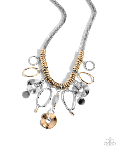 Master Mechanic - Silver & Gold Necklace - Paparazzi Accessories