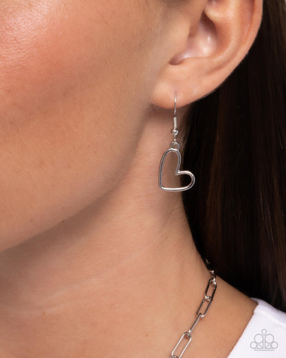 Courting Chains - Silver "xoxo" Heart Necklace - Paparazzi Accessories