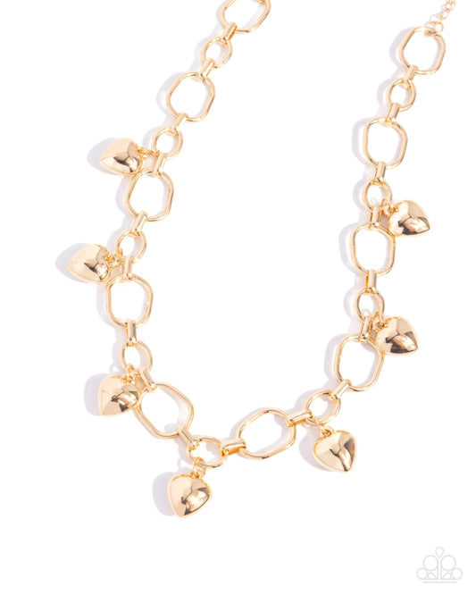 Hey Lover - Gold Heart Necklace - Paparazzi Accessories