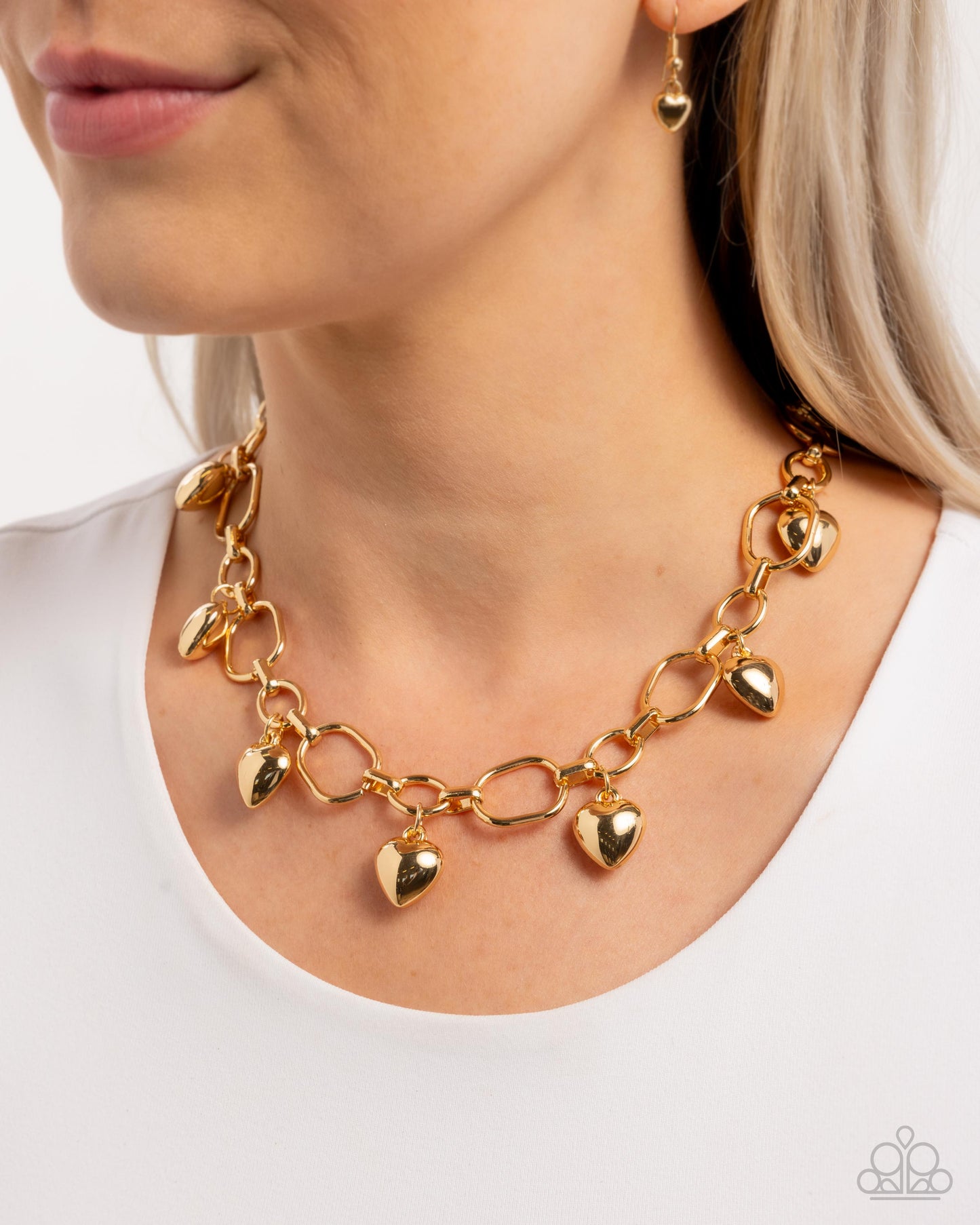 Hey Lover - Gold Heart Necklace - Paparazzi Accessories