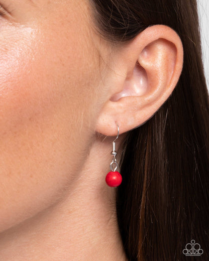 Romantic Refuel - Red Crackle Stone Necklace - Paparazzi Accessories