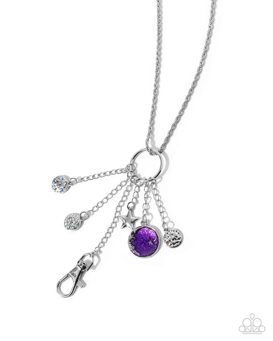 Star Divination - Purple Enamel Accent Silver Lanyard Necklace - Paparazzi Accessories
