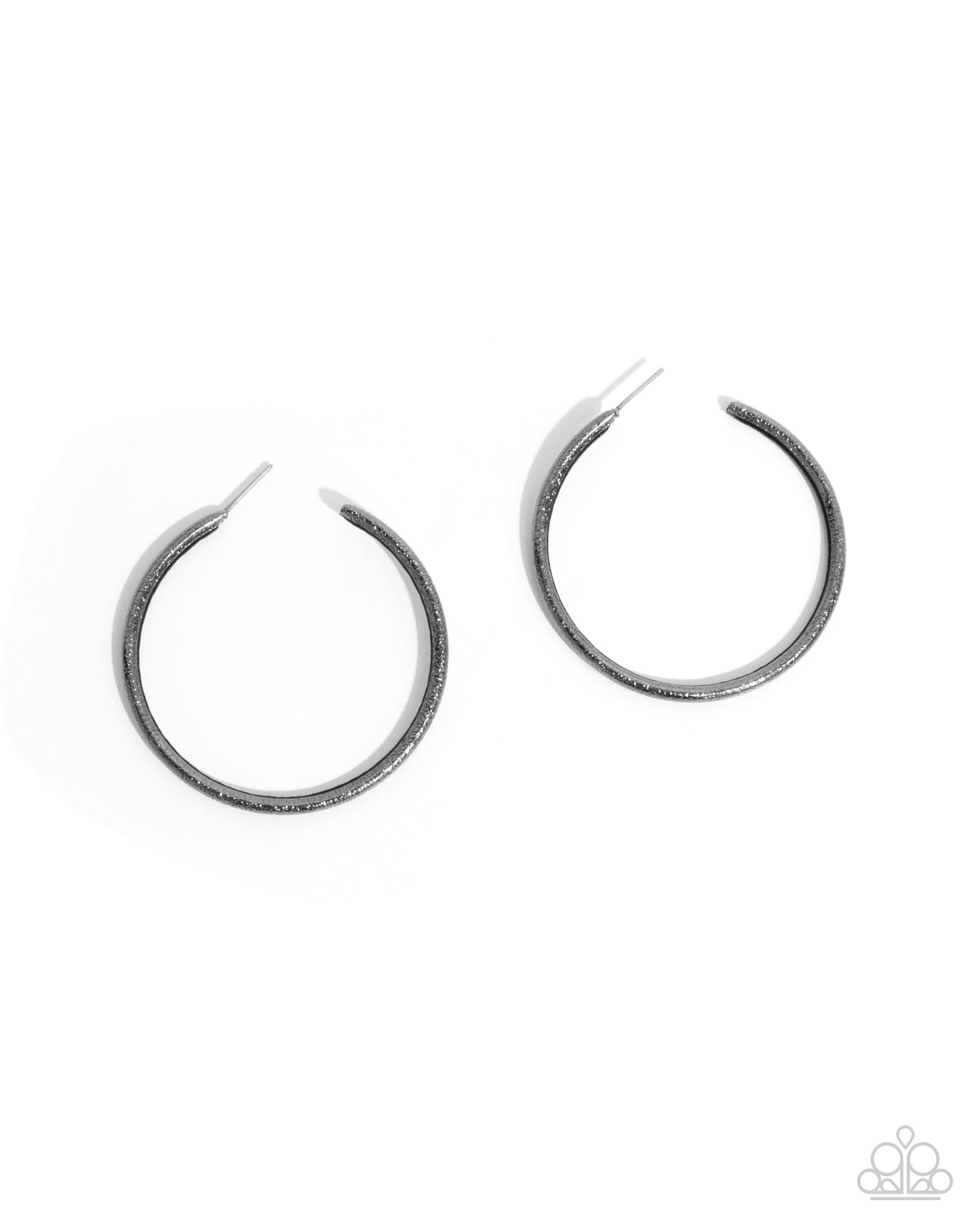 Serious Sass - Black Gunmetal Hoop Earrings - Paparazzi Accessories