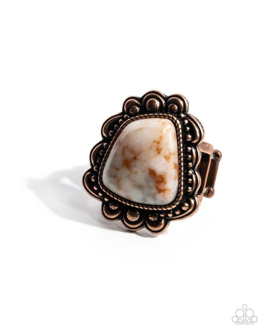 Repurposed Radiance - Copper Marbled Stone Ring - Paparazzi Accessories