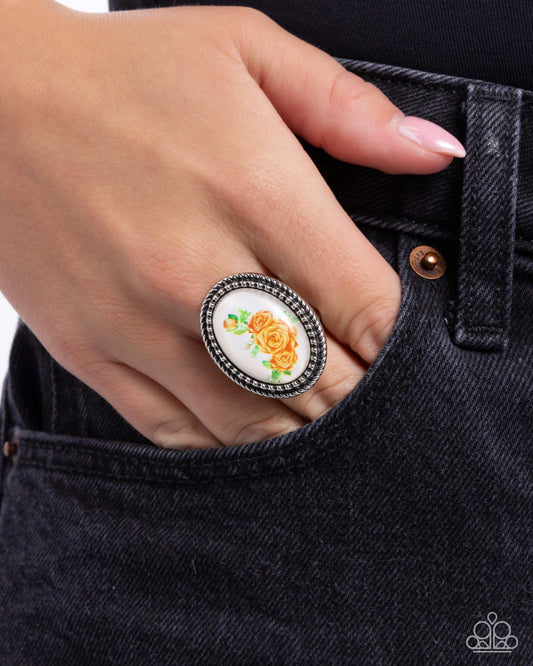 Handmade Heaven - Orange Rose Ring - Paparazzi Accessories