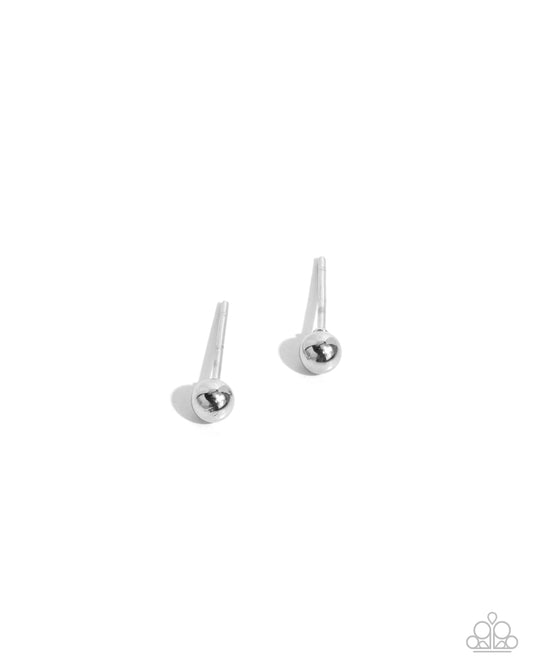 Stainless Sass - Silver Stainless Steel Stud Post Earrings - Paparazzi Accessories