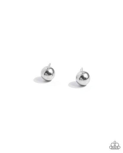 Stainless Statement - Silver Stainless Steel Post Earrings - Paparazzi Accessories