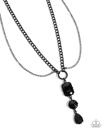 I Like Me Better - Black Dipped Metal Layered Necklace - Paparazzi Accessories