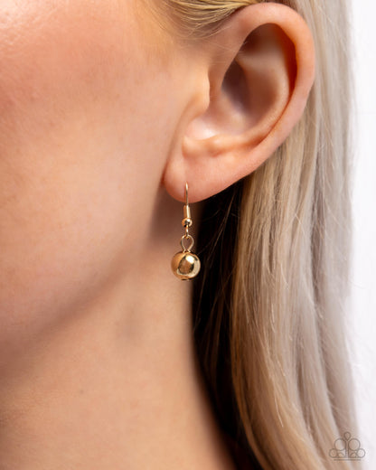 Significant Other - Blue Crackle Stone Gold Heart Pendant Brown Leather Necklace - Paparazzi Accessories