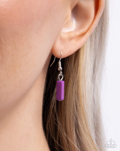 Earthy Extrovert - Purple Stone Silver Wire Necklace - Paparazzi Accessories