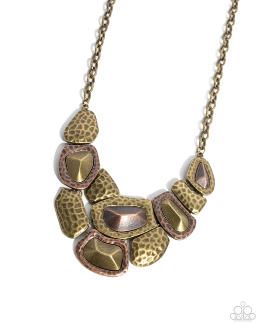 Mixed Motive - Multi Copper & Brass Necklace - Paparazzi Accessories