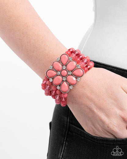 Everything is New - Pink Stretchy Bracelet - Paparazzi Accessories