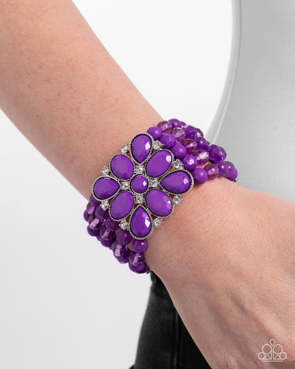 Everything is New - Purple Stretchy Bracelet - Paparazzi Accessories