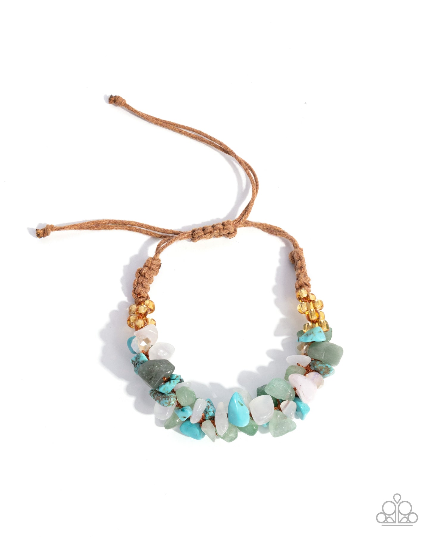 Stony Salvage - Multi Stone Pull Cord Bracelet - Paparazzi Accessories