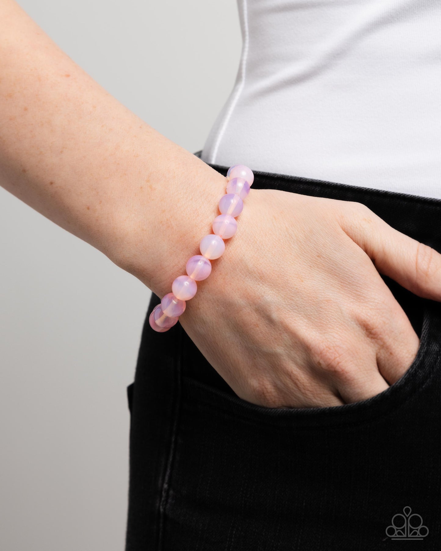 Still Fabulous - Pink Acrylic Beads Stretchy Bracelet - Paparazzi Accessories