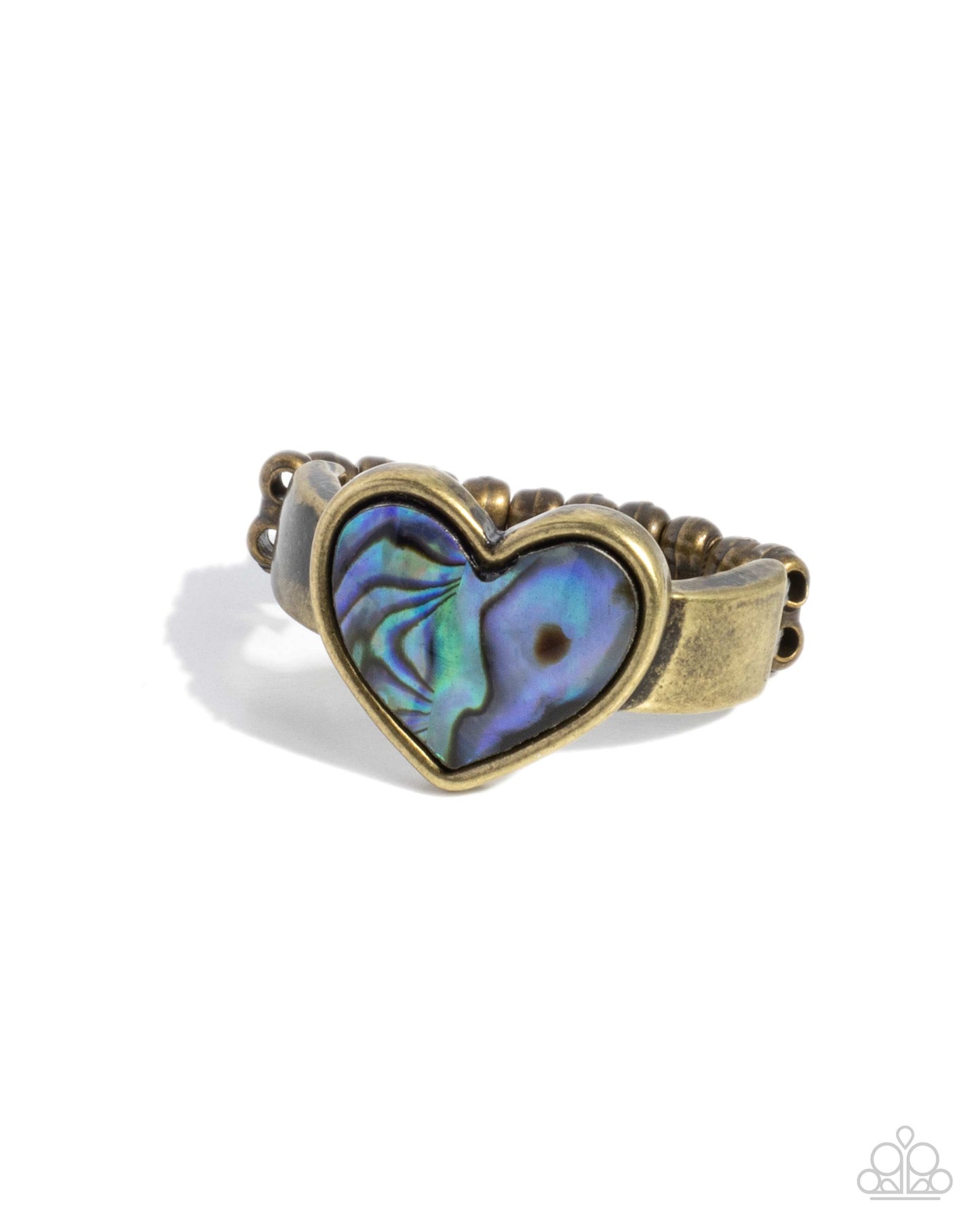 Uncontrollably Fond - Brass Abalone Heart Ring - Paparazzi Accessories