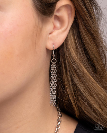 Natural Philosophy - Silver Square Pendant Necklace - Paparazzi Accessories