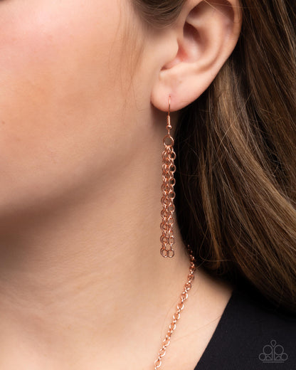 Skyward Shells - Copper Butterfly Necklace - Paparazzi Accessories