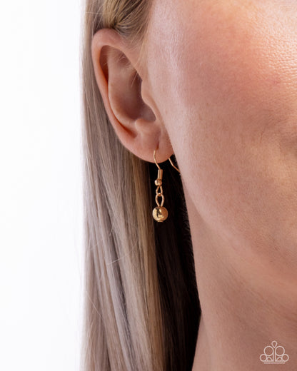 Hopeful Story - Gold HOPE & Blue Enamel Gold Bird Double Sided Necklace - Paparazzi Accessories