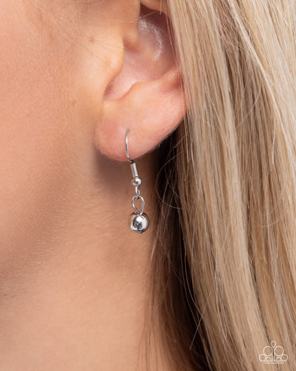 Hopeful Story - White Enamel Silver Bird Double Sided "hope" Necklace - Paparazzi Accessories