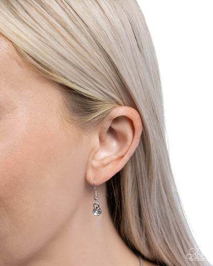 Throw a Softball - Yellow Charm Silver Necklace - Paparazzi Accessories