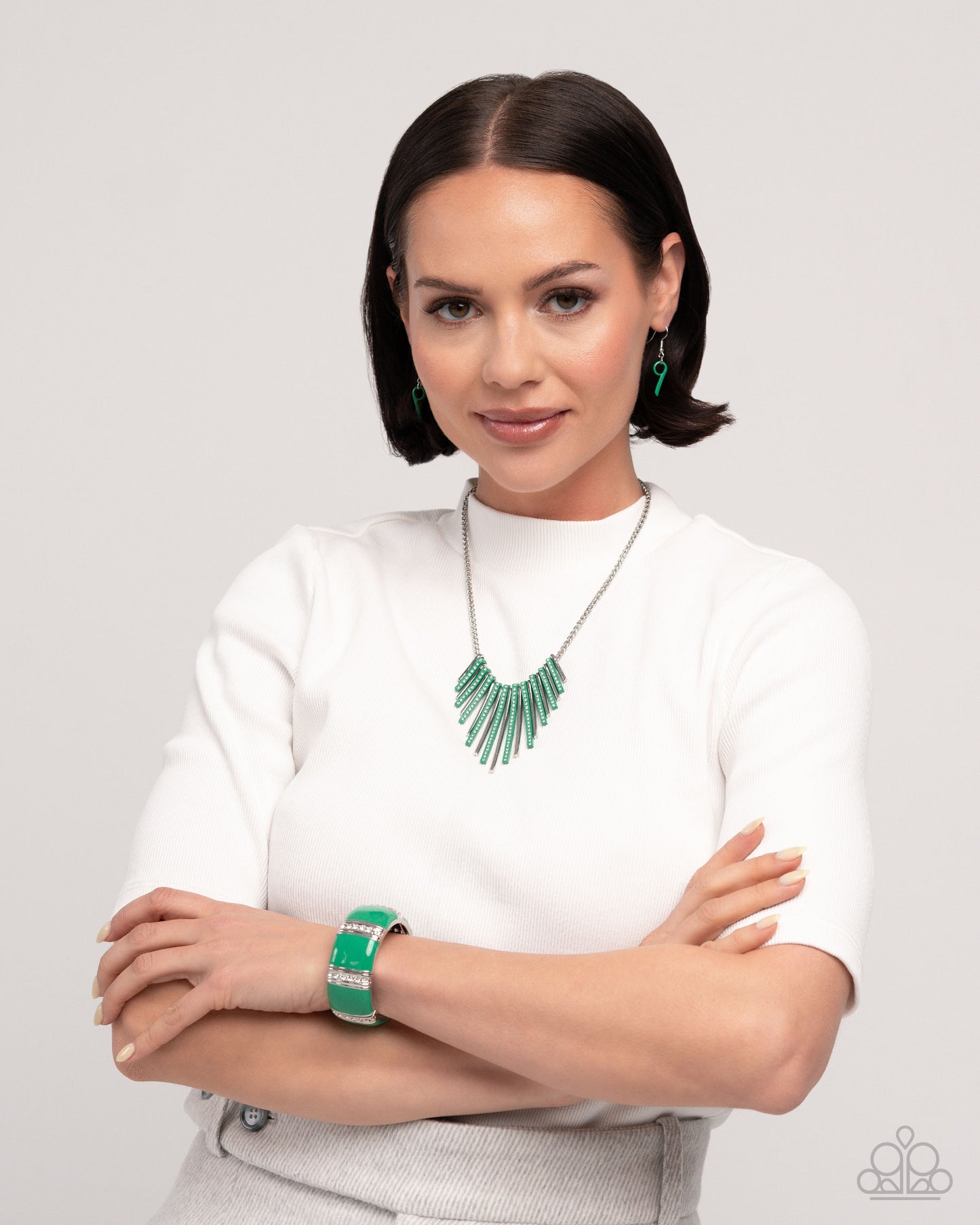 Green Necklace & Bracelet - Complete Look