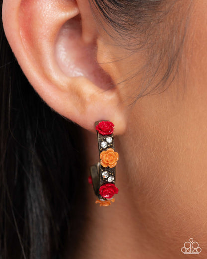 Complete Look - Acrylic Roses Brass Bracelet - Earrings - Paparazzi Accessories