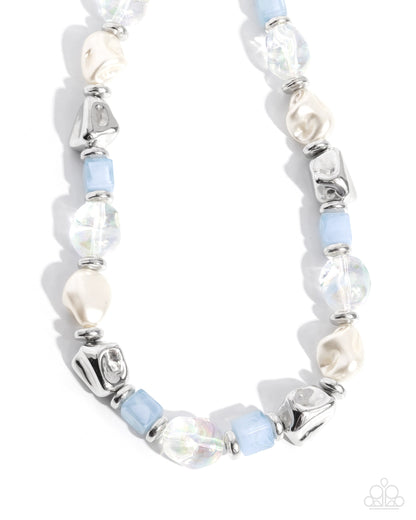 Blue Bead & Pearl Necklace & Bracelet - Complete Look -  - Paparazzi Accessories