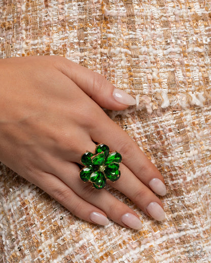 Complete Look - "Fortunate Favor - Green" Necklace & "Fortuante Fanfare - Green" Ring - Paparazzi Accessories