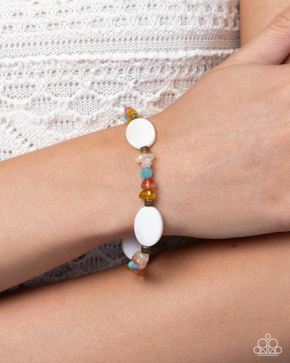 Complete Look - "Coastal Cheerleader" Multi Stone Necklace & "Cheerleading Cay" Multi Stone Bracelet - Paparazzi Accessories