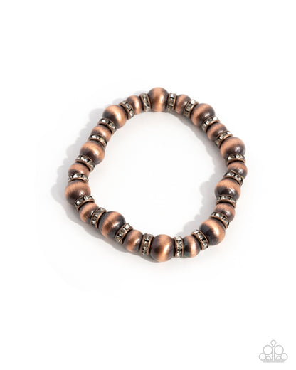 Complete Look - Harmonious Hearth" Copper Necklace & "Harmonious Hallmark" Copper Bracelet - Paparazzi Accessories