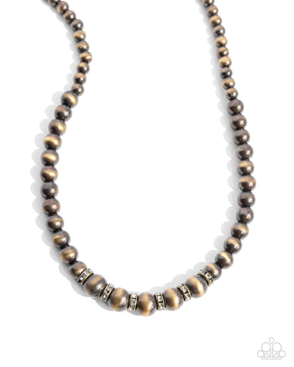 Complete Look - Brass - "Harmonious Hearth" Navajo Pearl Necklace & "Harmonious Hallmark" Bracelet - Paparazzi Accessories