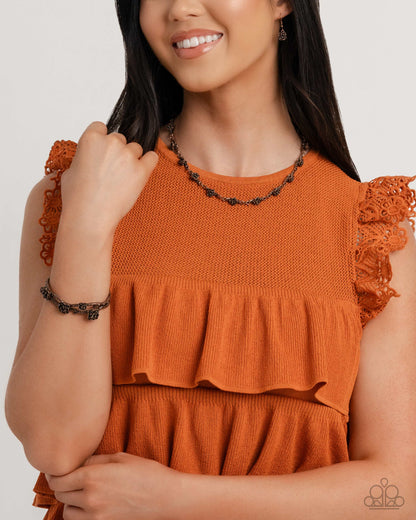 Complete Look - Copper Rose Necklace & Clasp Bracelet - Paparazzi Accessories